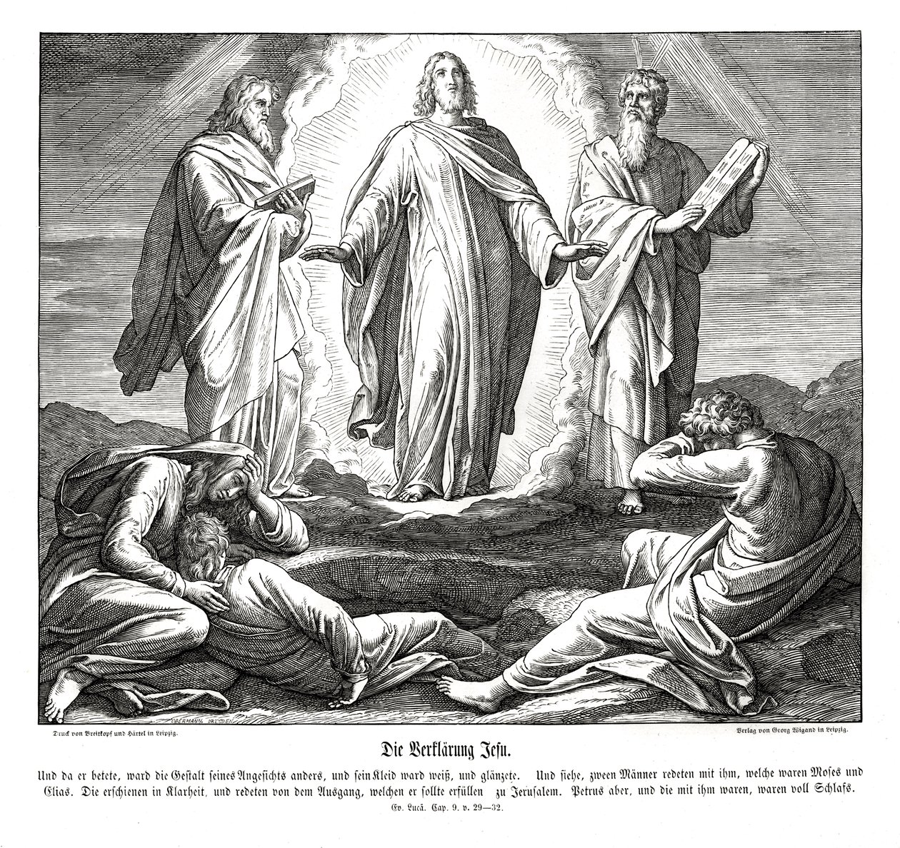 Jesu forvandling, Lukasevangeliet af Julius Schnorr von Carolsfeld