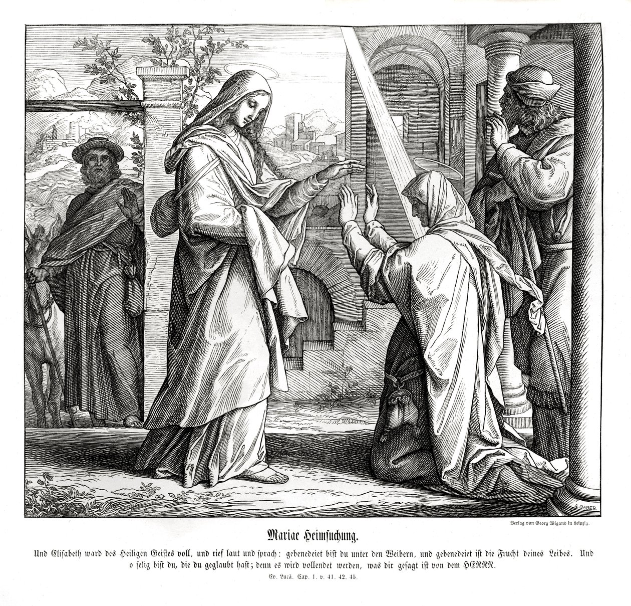 Besøg af Maria, Lukasevangeliet af Julius Schnorr von Carolsfeld