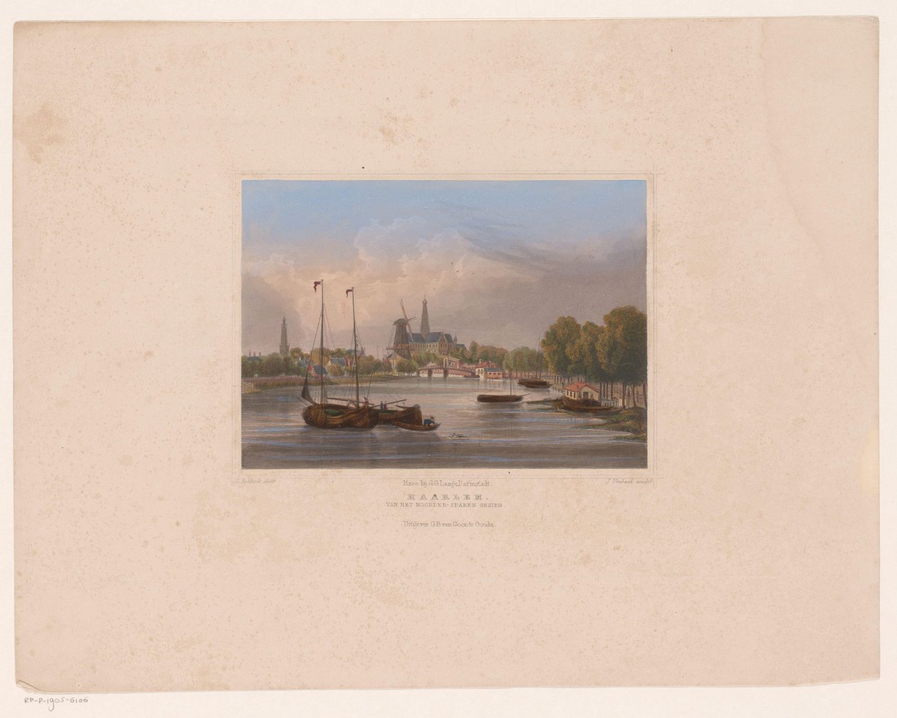 Udsigt over Haarlem Haarlem set fra Noorder-Sparen (titel på objekt) af Julius Umbach