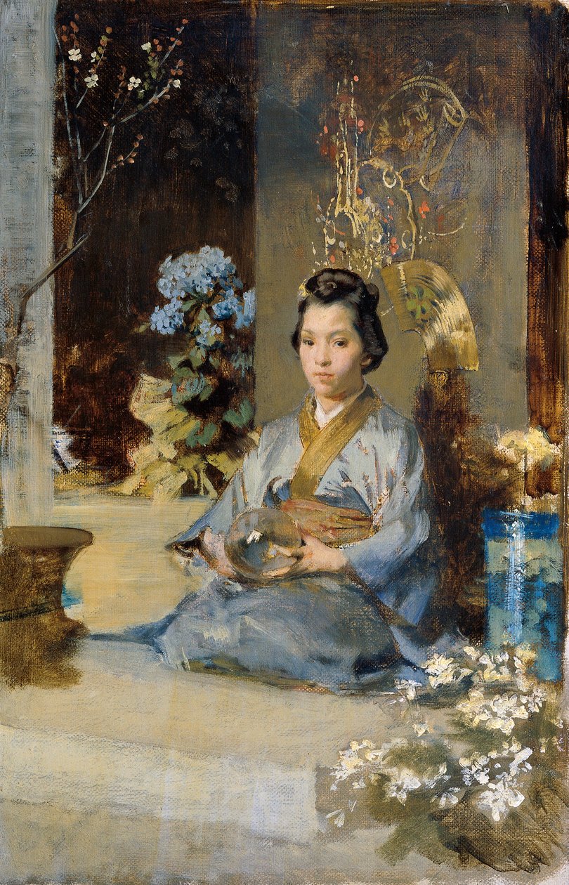 Japansk kvinde i et værelse af Julius Victor Berger