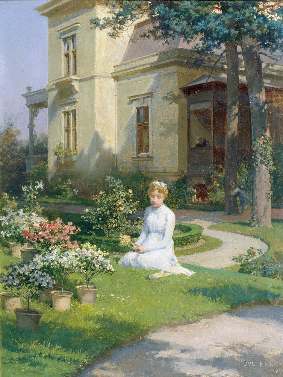 Pige i haven til en villa af Julius Victor Berger