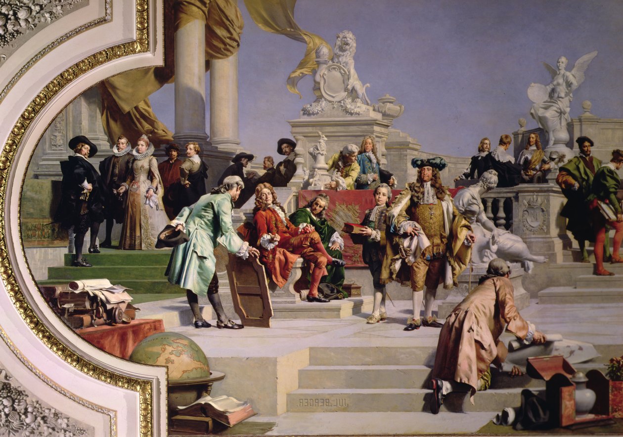 Patronage of the Arts by House of Hapsburg: højre side af et loftmaleri, 1891 (se også 70754 og 70755) af Julius Victor Berger