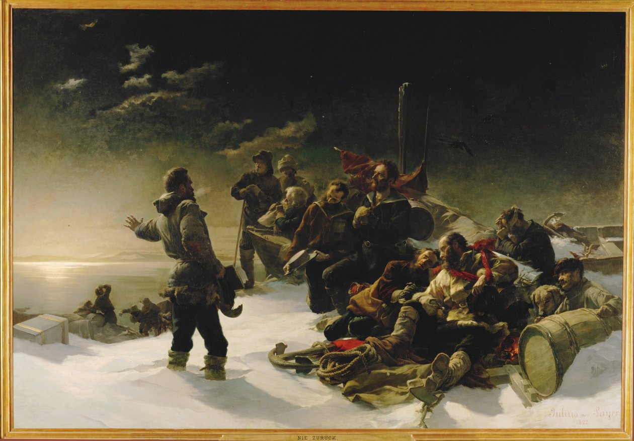 To østrigske officerer, Julius von Payer og Karl Weyprecht ... (maleri på lærred) af Julius Von Payer