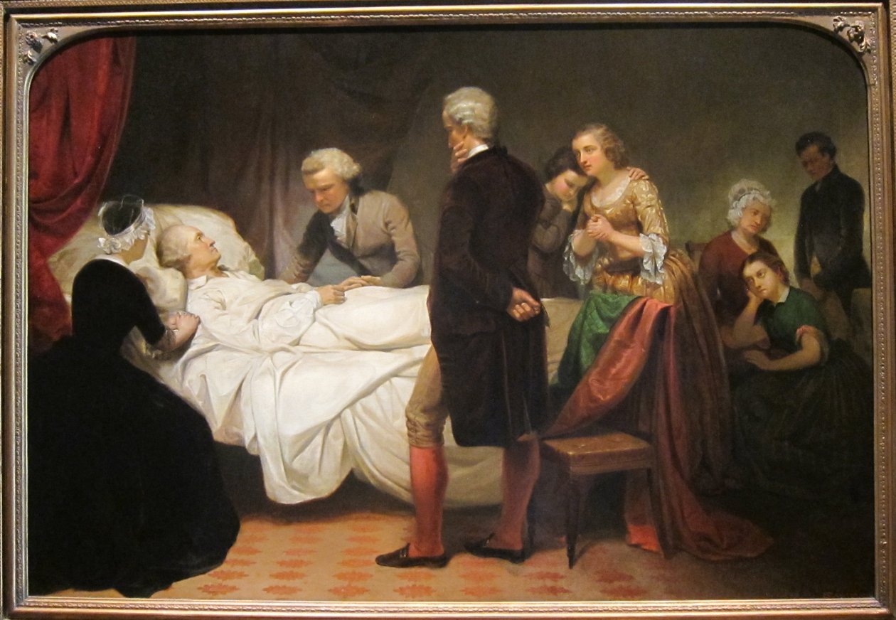 Washington på sit dødsleje af Junius Brutus Stearns