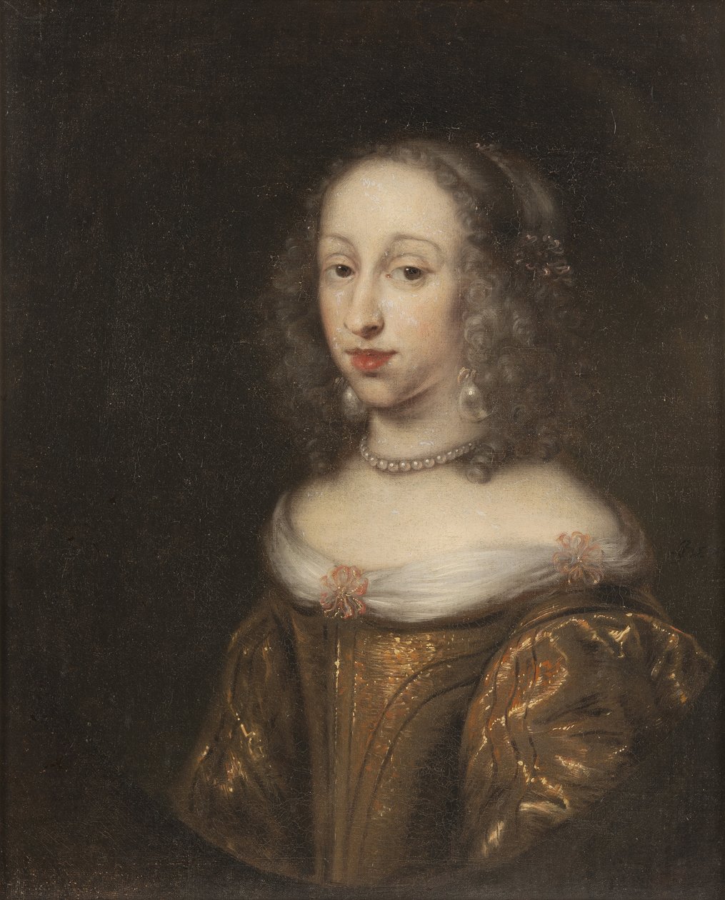 Prinsesse Anne Dorothee de Holstein Gottorp - Portræt af prinsesse Anna Dorothea af Holstein-Gottorp (1640-1713), af Ovens, Juergen (1623-1678). Olie på lærred. Mål: 69x57 cm. Nationalmuseum Stockholm af Jürgen Ovens