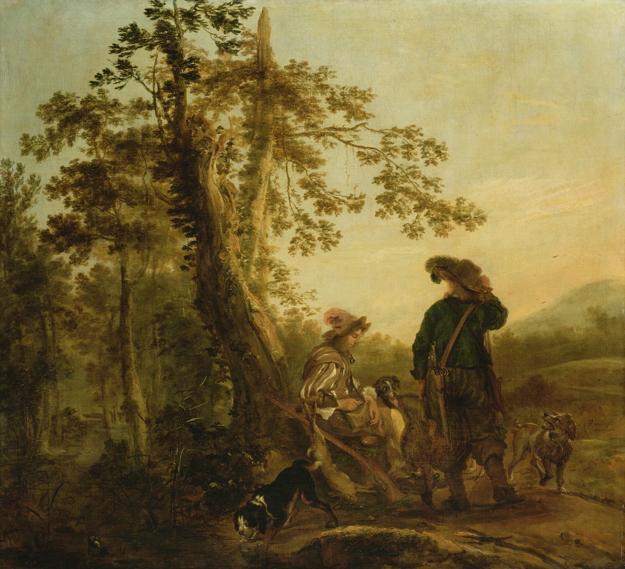 Hvilende jægere, 1652 af Juriaen Jacobsz
