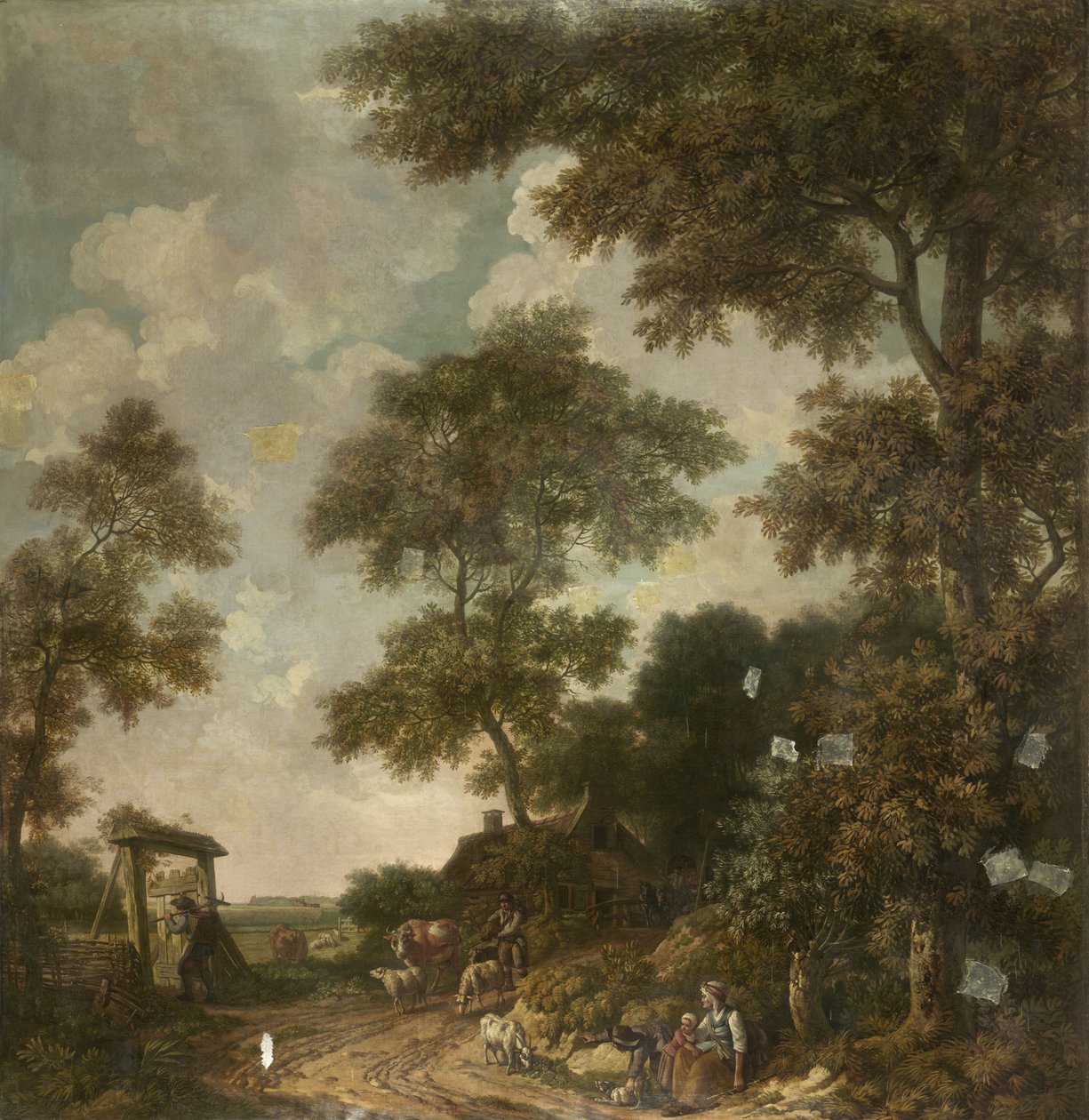 Tapet maleri af et hollandsk landskab med en grusvej af Jurriaan Andriessen (attributed to)