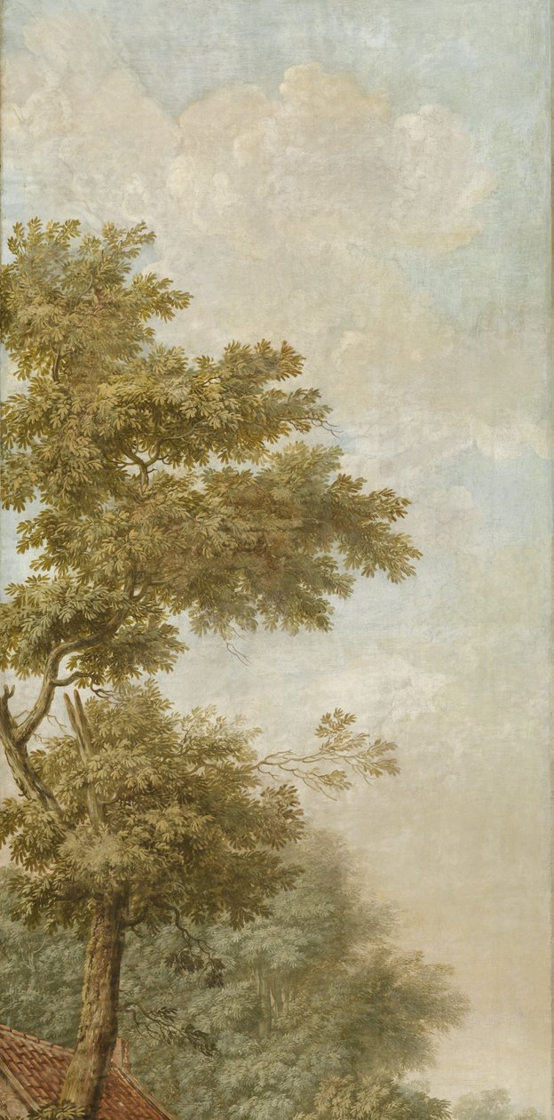 Tre vægbeklædninger med hollandsk landskab tapet maleri Tre tapetmalerier af et hollandsk landskab Tre tapetmalerier af et hollandsk landskab af Jurriaan Andriessen (attributed to)