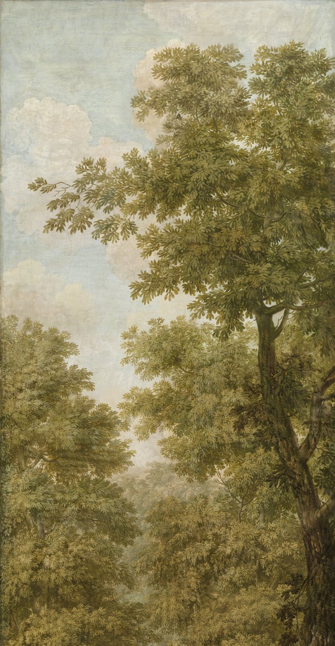 Tre vægbeklædninger med hollandsk landskab Tapet maleri af et hollandsk landskab med en landejendom Tre tapetmalerier af et hollandsk landskab af Jurriaan Andriessen (attributed to)