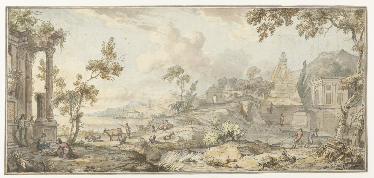 Southern Coastal Landscape og Pyramid Room Painting Design af Jurriaan Andriessen