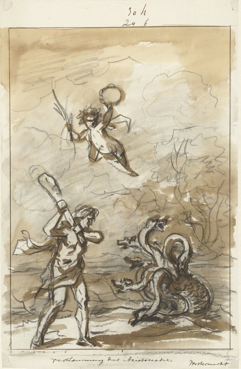 Destruktion af aristokratiet, dekoration på Westermarkt, 1795 Lammelse af aristokrati (titel på objekt) af Jurriaan Andriessen