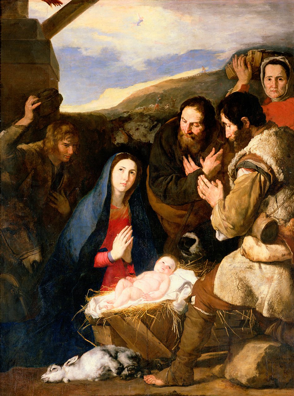 Tilbedelse af hyrderne, 1650 af Jusepe de Ribera