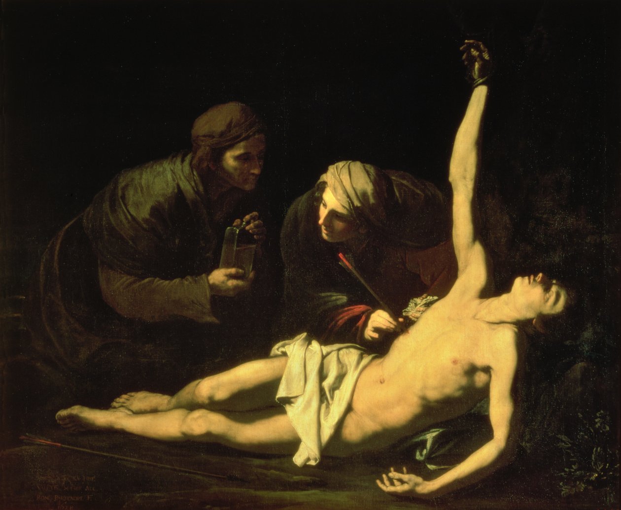 Sankt Sebastian overværet af Sankt Irene, 1628 af Jusepe de Ribera