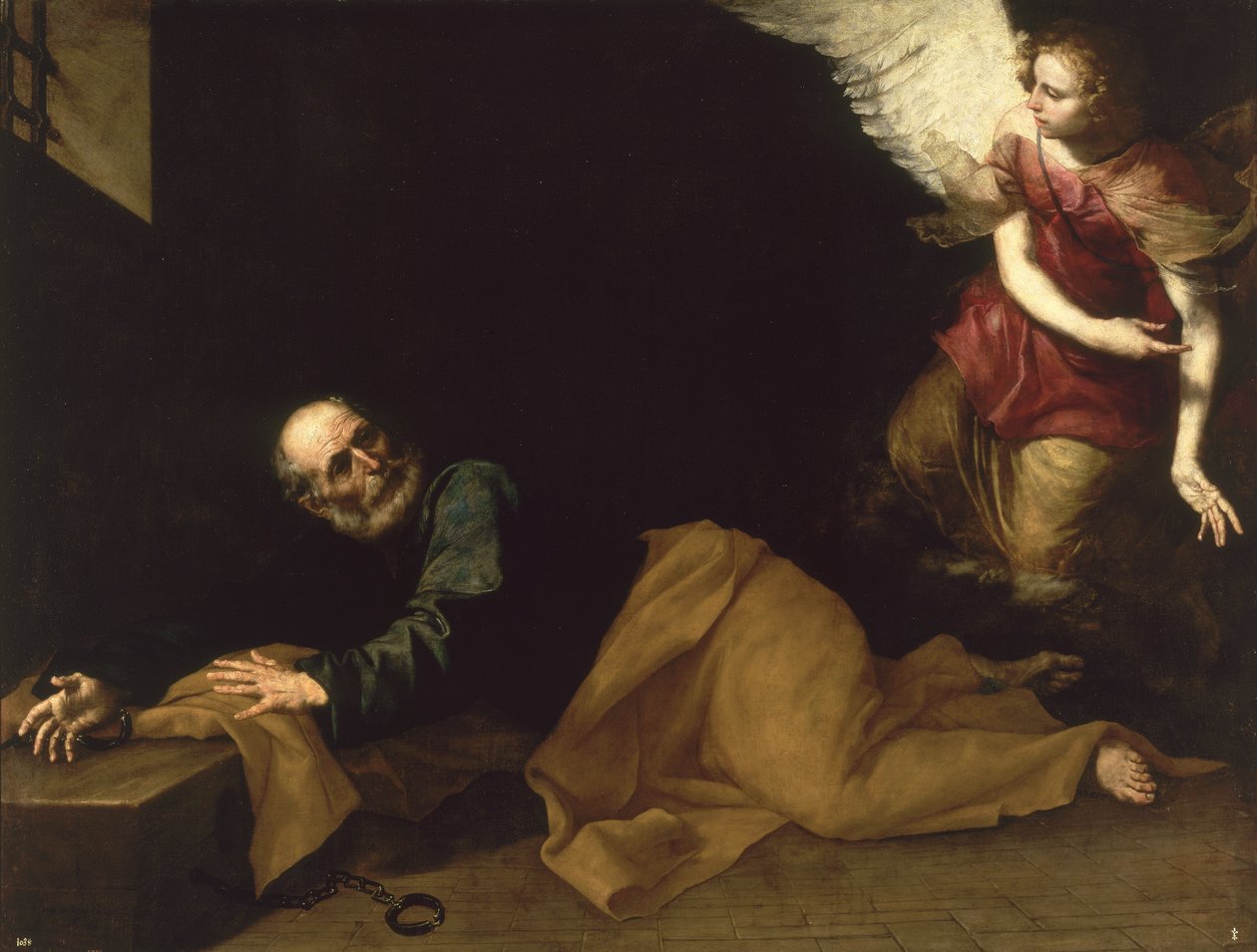Sankt Peter befriet af en engel, 1639 af Jusepe de Ribera