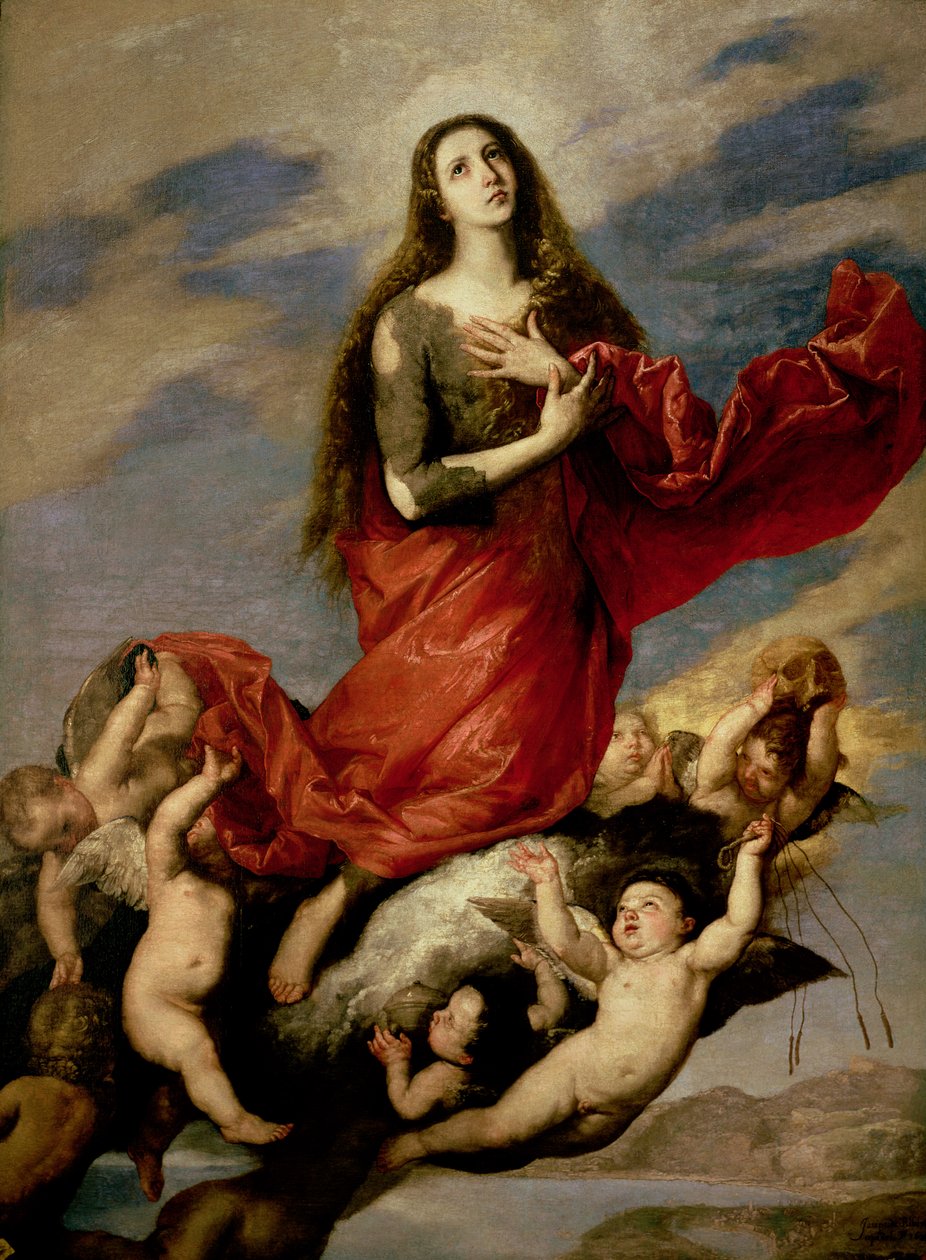 Maria Magdalenes himmelfart, 1636 af Jusepe de Ribera