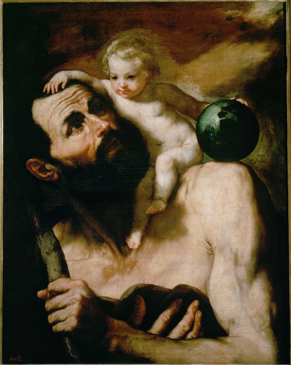 Sankt Kristoffer ... (maleri på lærred) af Jusepe de (1591-1652) Ribera