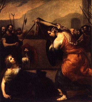 The Duel of Isabella af Carazzi og Diambra af Pettinella af Jusepe de Ribera