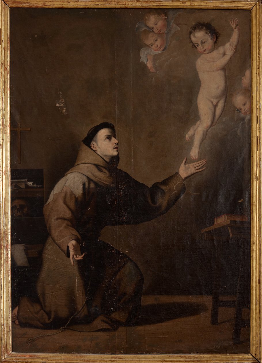 Sognemuseum. Maleri. Sankt Antonius af Padova ( Sankt Antonius af Padova ). Kopi af Jose Ribera. Olie på lærred. 17. århundrede. af Jusepe de (c.1590 1652) (after) Ribera