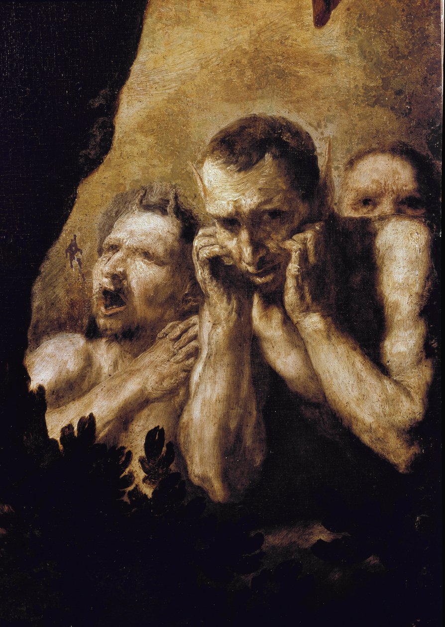Apollo og Marsyas Apollo, efter at have vundet udfordringen mod Marsyas, får ham til at skrælle og derefter kaste ham ind i en hule. (detalje). Maleri af Jose de Ribera dit lo Spagnoletto (1591-1652) af Jusepe de Ribera