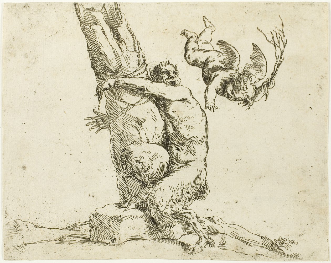 Amor straffer en satyr af Jusepe de Ribera