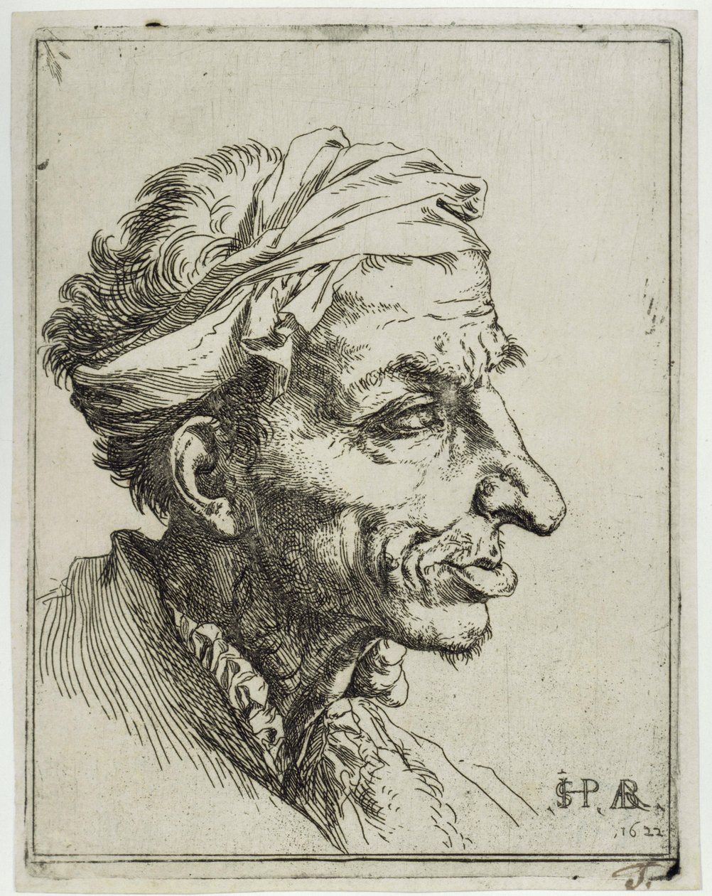 Lille grotesk hoved af Jusepe de Ribera