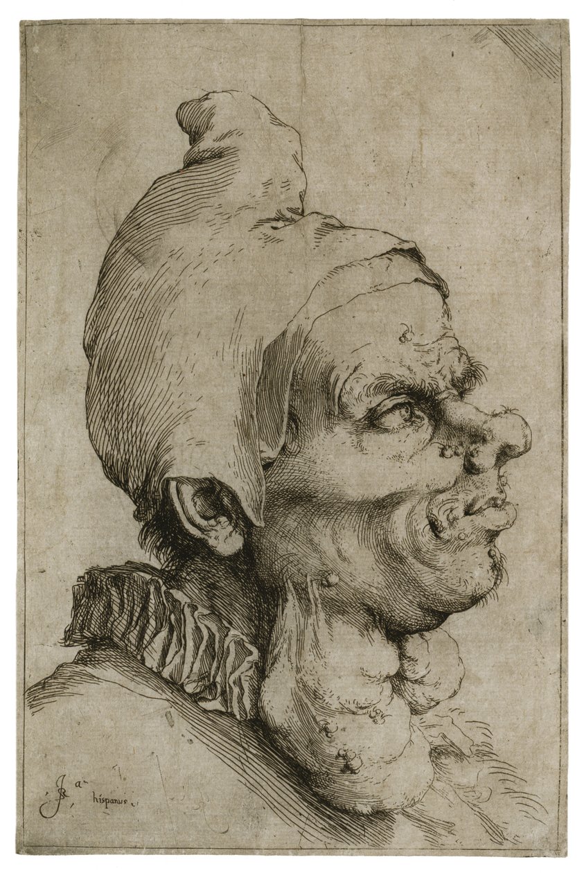 Stort Grotesk Hoved, c.1622 af Jusepe de Ribera