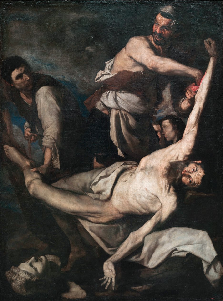 Le martyre de saint Barthelemy - The Martyrium of Saint Bartholomew - Maleri af Jose de Ribera, dit lo Spagnoletto (l
