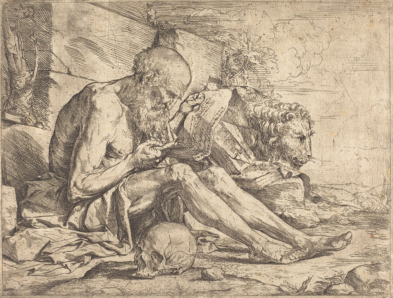 Sankt Jerome Reading af Jusepe de Ribera