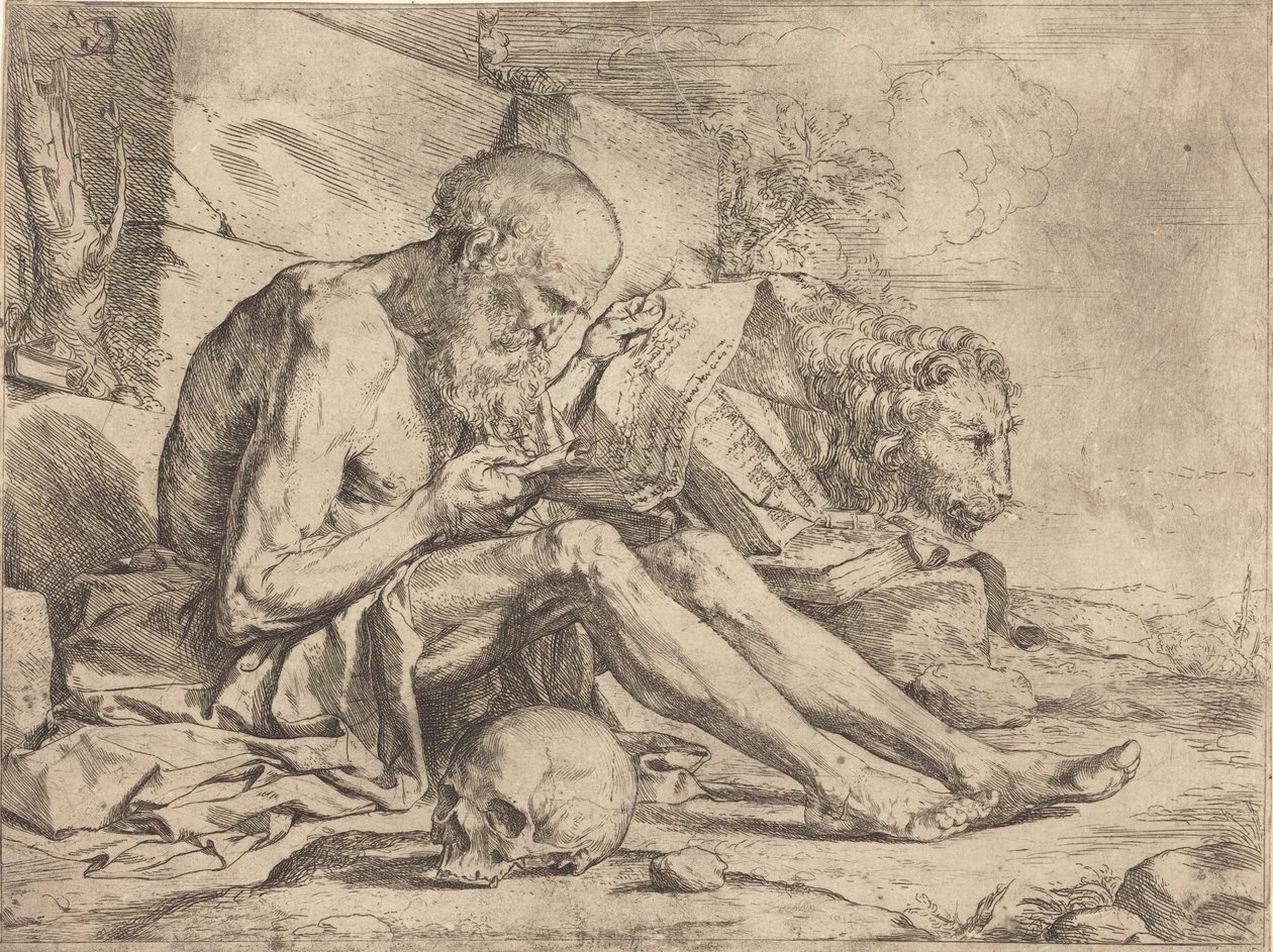 Den hellige Hieronymus læser af Jusepe de Ribera