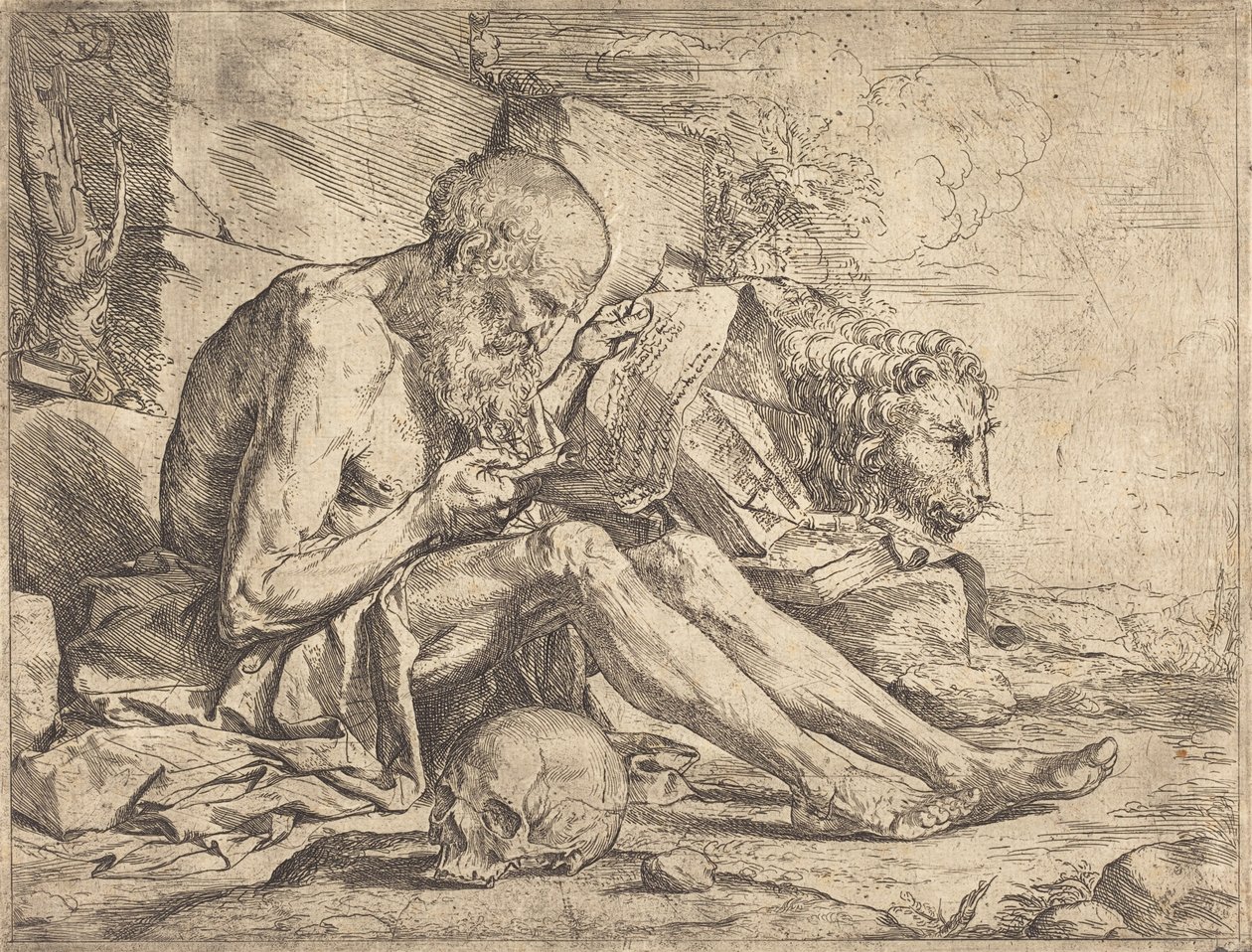 Den hellige Hieronymus læser af Jusepe de Ribera