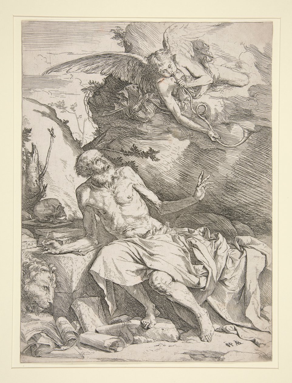 Sankt Hieronymus med englen af Jusepe de Ribera