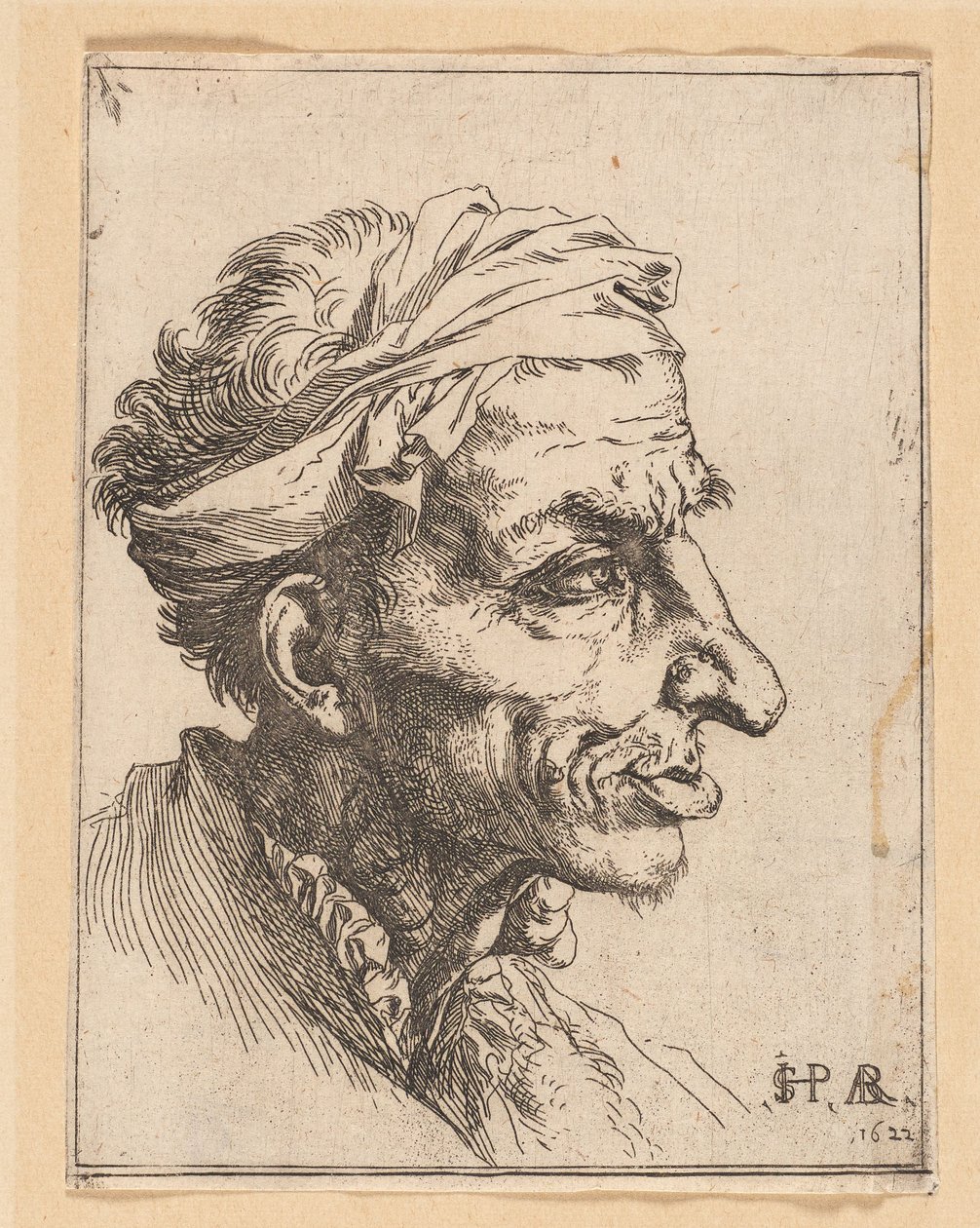 Lille grotesk hoved af Jusepe de Ribera