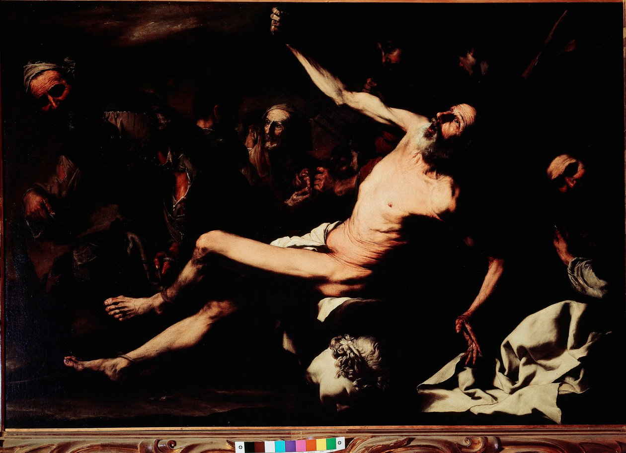 The Martyrium of Saint Barthelemy Maleri af Jusepe de Ribera dit lo Spagnoletto (1591-1652) ca. 1630 søn. 145x216 cm Firenze, Palazzo Pitti, Galleria Palatina af Jusepe de Ribera