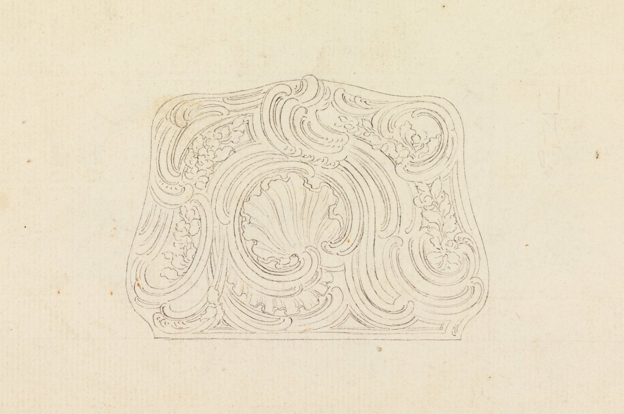 Design til et Snuff Box Cover (recto); Jagtens trofæ (verso) af Juste Aurèle Meissonnier