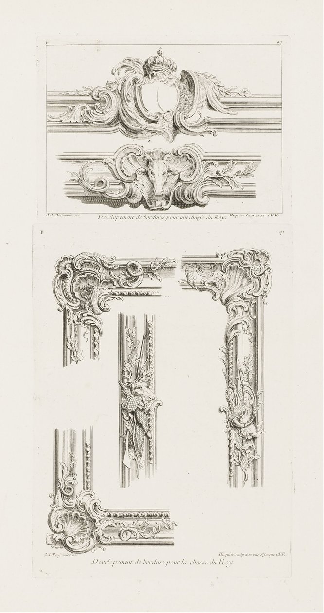 Design af to grænsedetaljer af Juste Aurèle Meissonnier