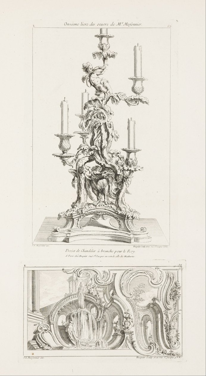 Branch Candlestick Project for the King af Juste Aurèle Meissonnier