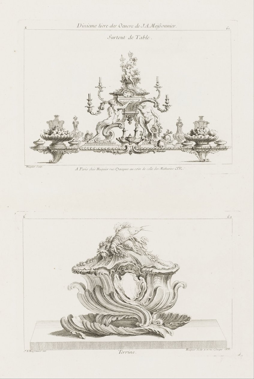 Hovedsageligt bord af Juste Aurèle Meissonnier