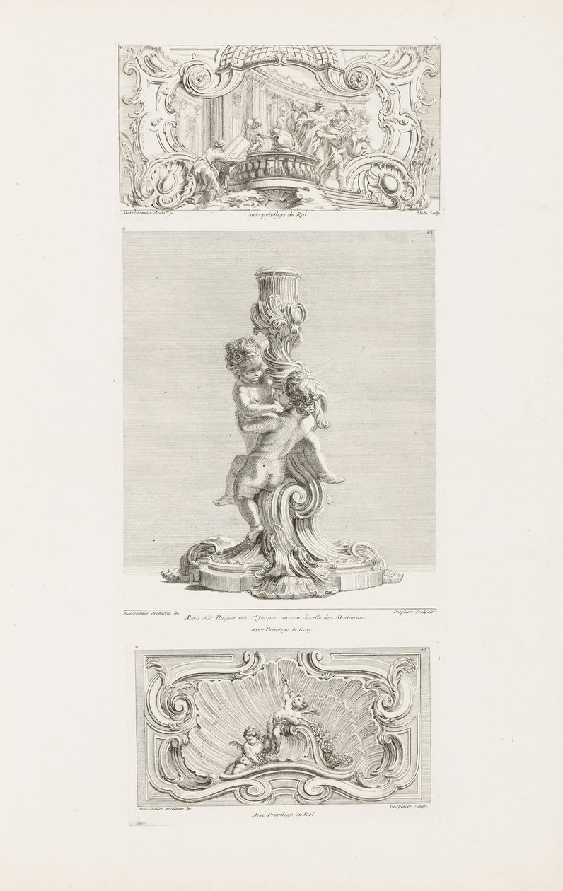 Ornament Panel skildrer bortførelsen af ​​Hélène, pl. 24 i arbejde af Juste-Aurèle Meissonnier af Juste Aurèle Meissonnier