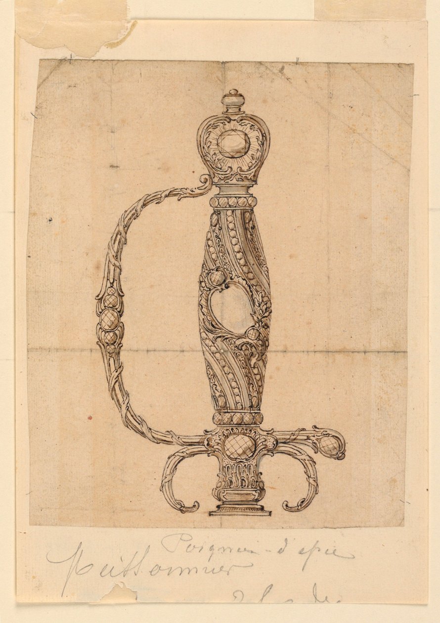 Design til et sværdgreb af Juste Aurèle Meissonnier