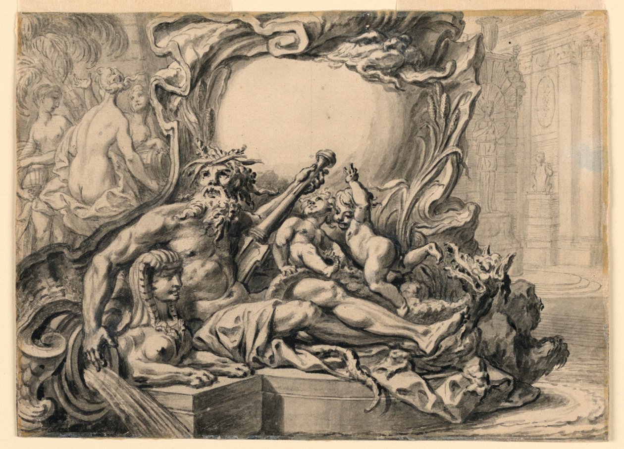Design til et skjold med hentydninger til Egypten af Juste Aurèle Meissonnier