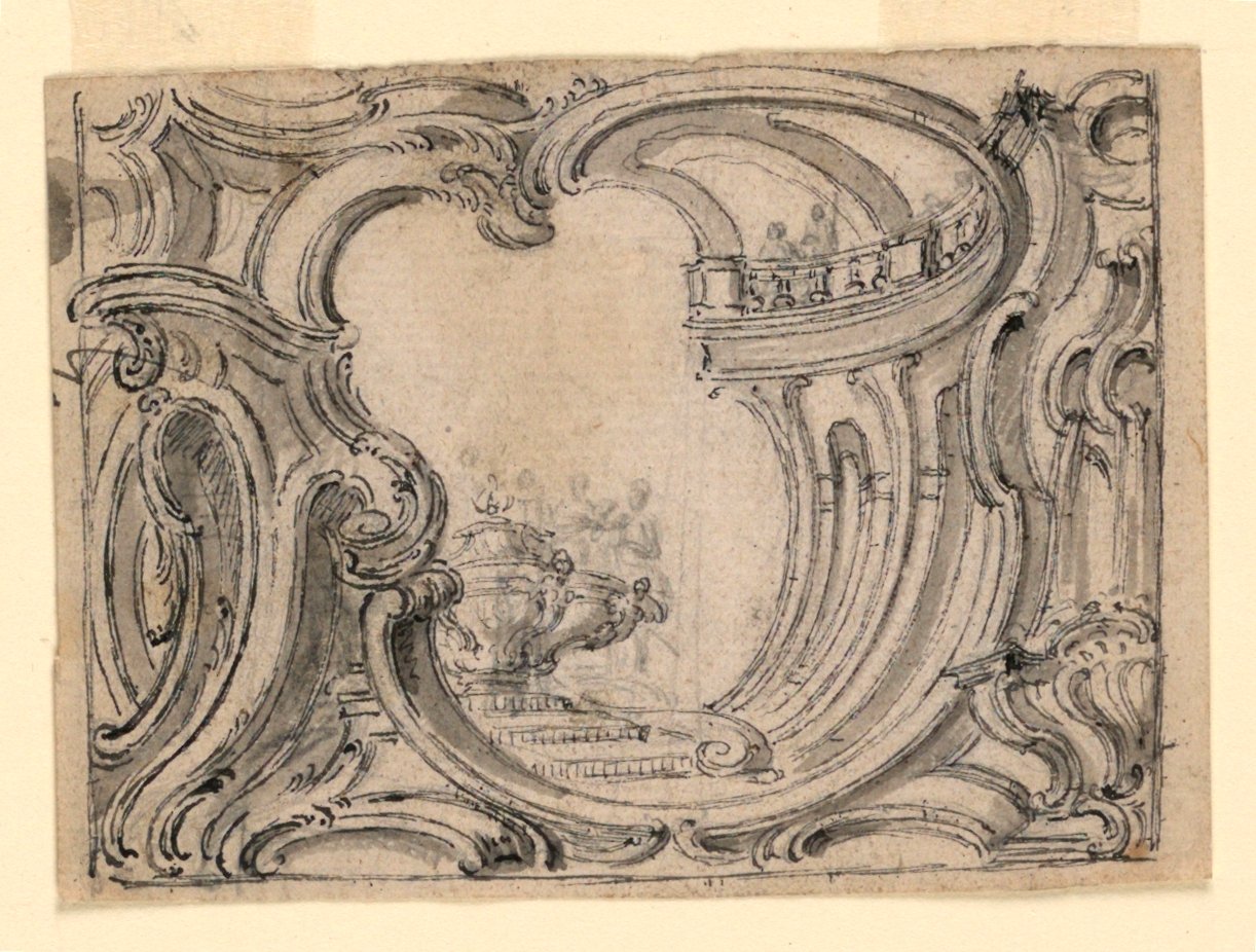 Design til et ornamentpanel af Juste Aurèle Meissonnier