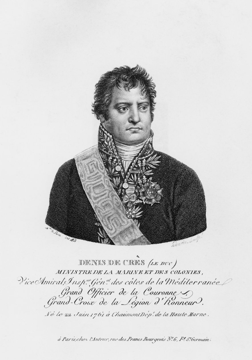 Denis Decres, minister for marine og kolonier, graveret af Lanvin, 1813 af Justine Le Suire