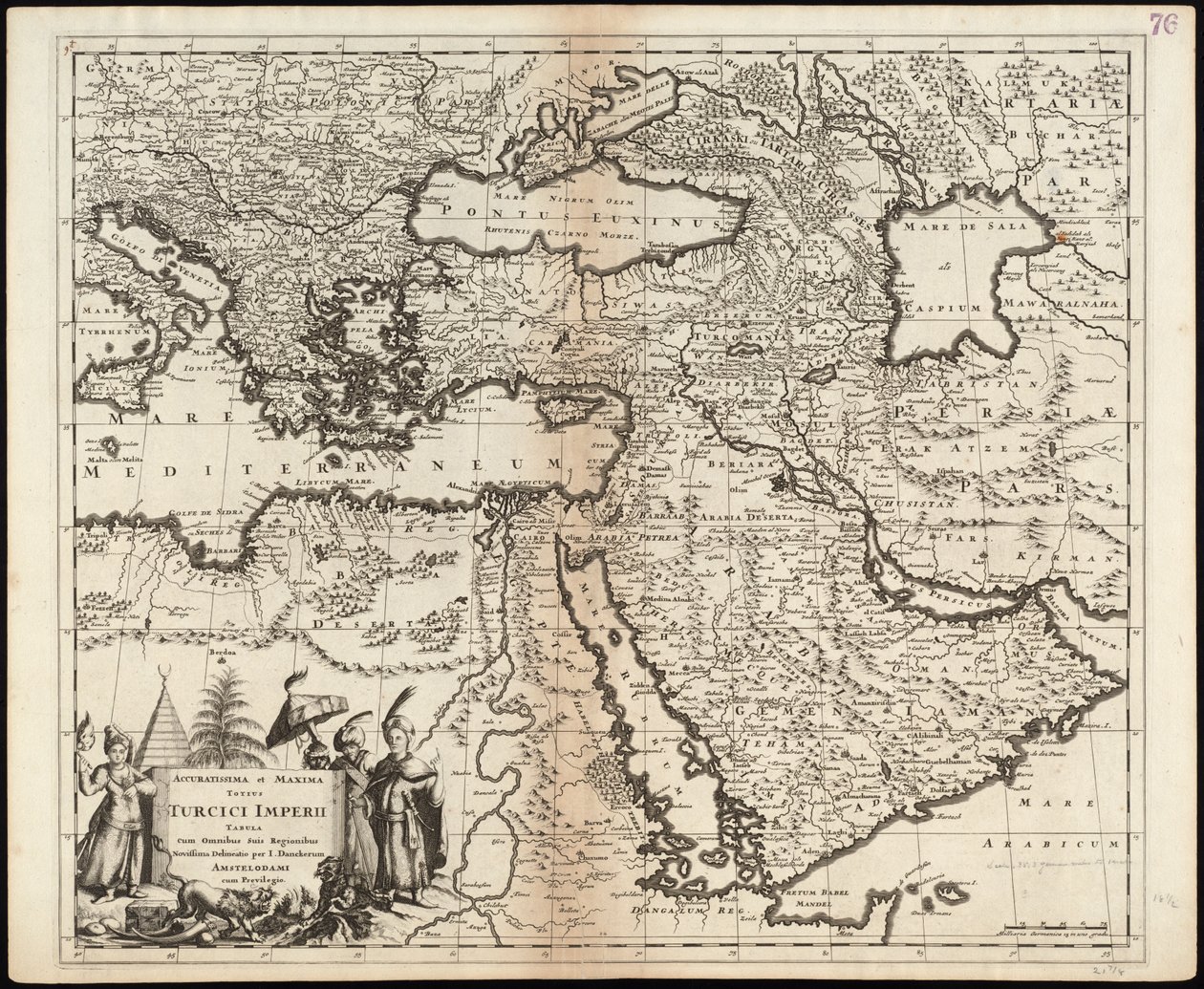 Det mest præcise og største kort over hele det tyrkiske imperium med alle dets lande af Justus Danckerts