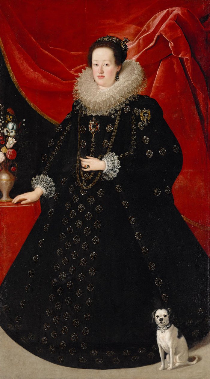 Eleonora Gonzaga (1598-1655), kejserinde i sort kjole af Justus Sustermans