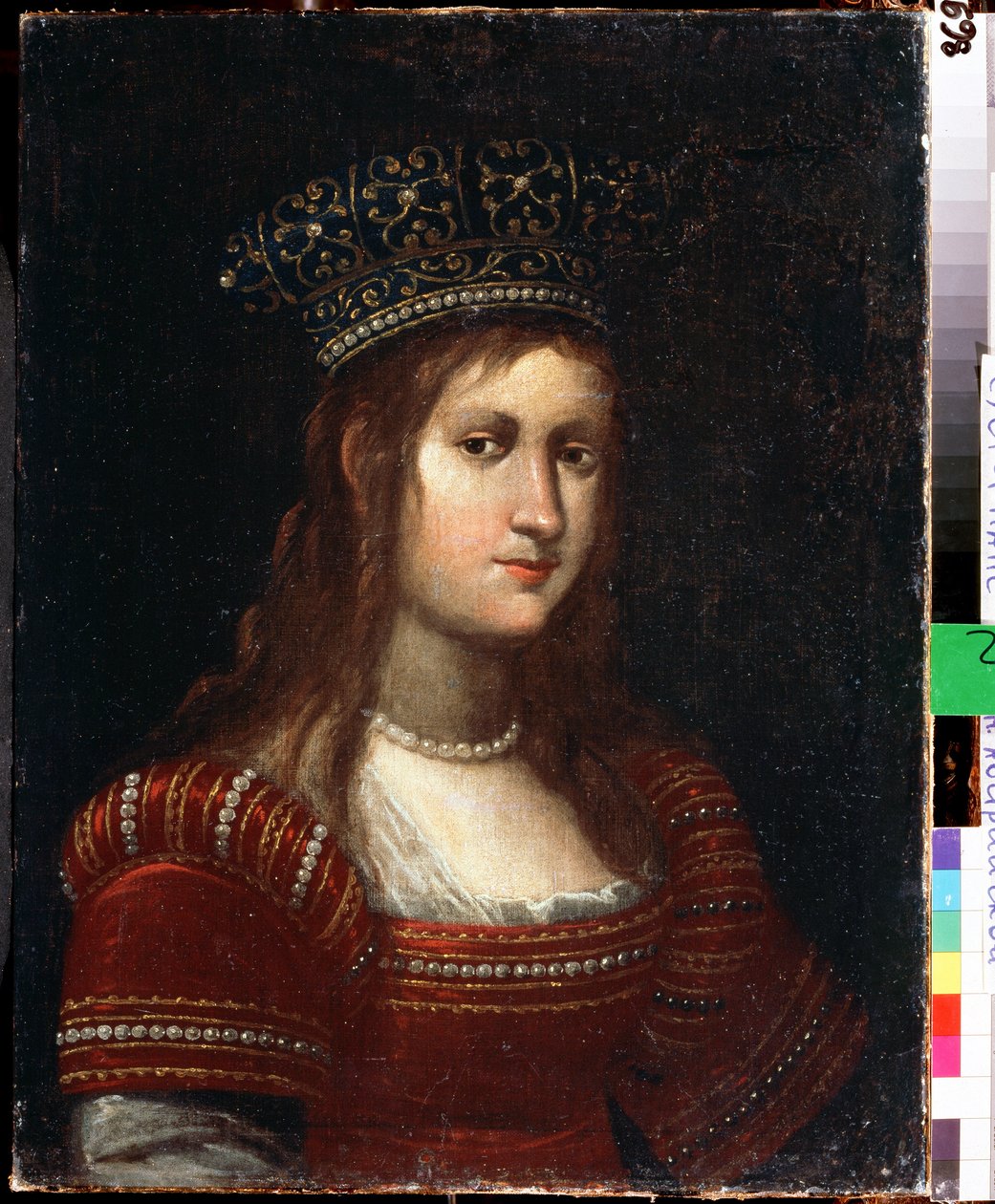 Portræt af ærkehertuginde Marie Madeleine af Østrig (1589-1631), storhertuginde af Toscana (Portræt af ærkehertuginde Maria Magdalena af Østrig). Maleri af Justus Suttermans (1597-1681). Olie på lærred, 66 x 50 cm. Flamsk skole i det 16.-18. århundrede af Justus Sustermans