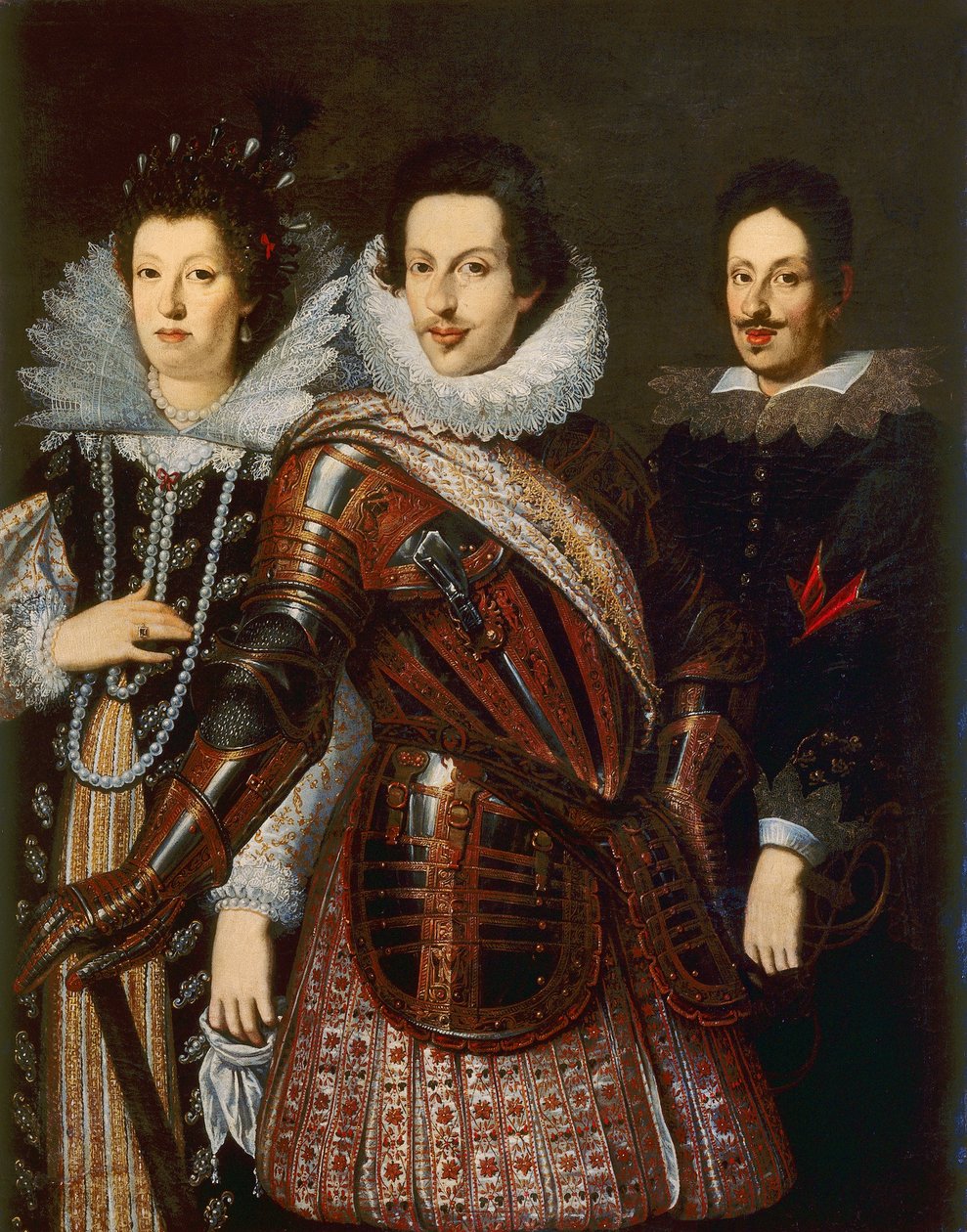 Portræt af Marie Madeleine af Østrig, Cosimo II og Ferdinand II de Medici, ca. 1640 af Justus Sustermans