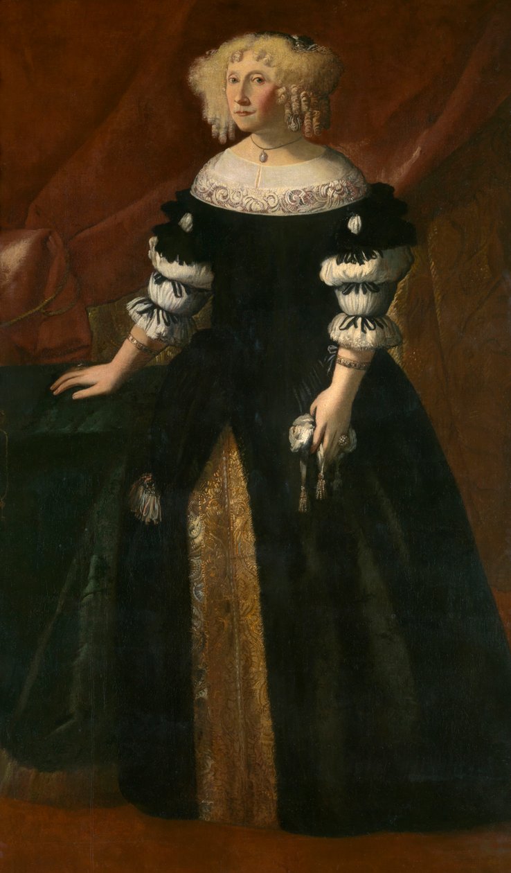 Portræt af en dame (olie på lærred) af Justus Sustermans