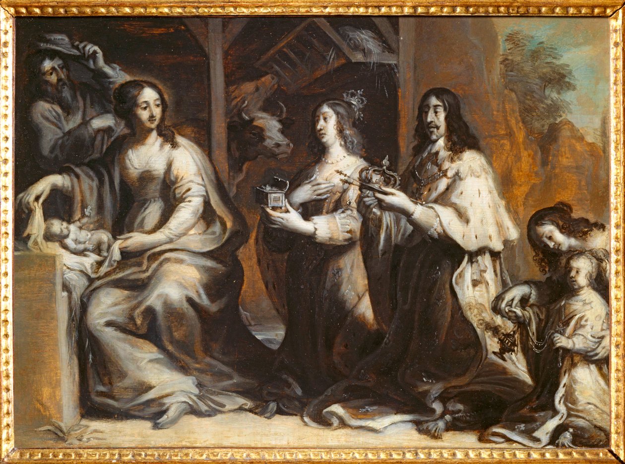 Ludvig XIII, Anne af Østrig og Dauphin beder foran den hellige familie - Ludvig XII ... af Justus van Egmont