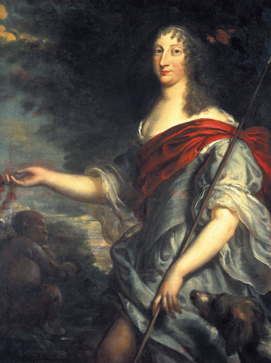Portræt af dronning Christine af Sverige som Diana (1626-1689) af Justus van Egmont