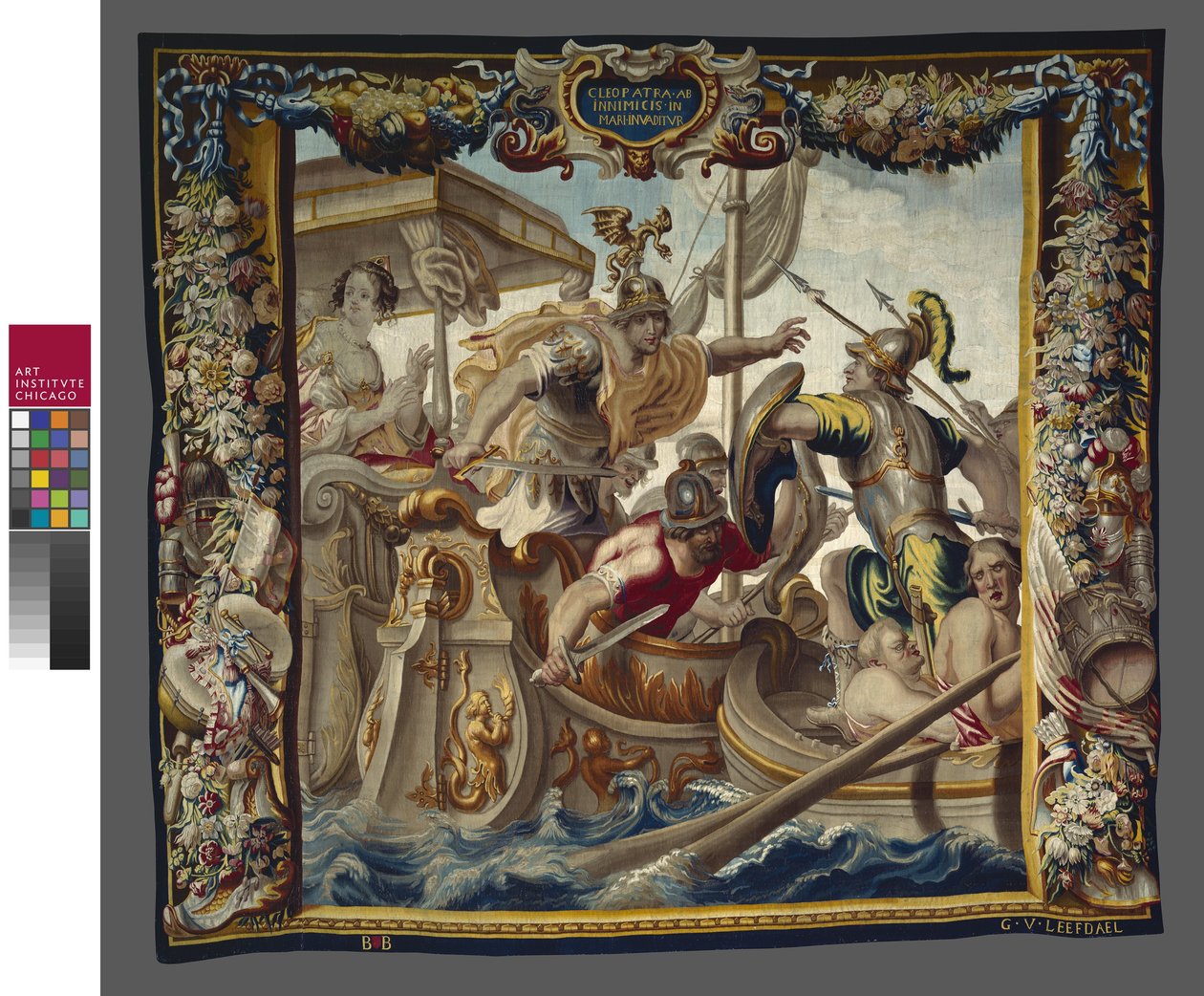 Slaget ved Actium fra The Story of Cæsar og Cleopatra, William van Leefdael Workshop, ca. 1680 af Justus van Egmont